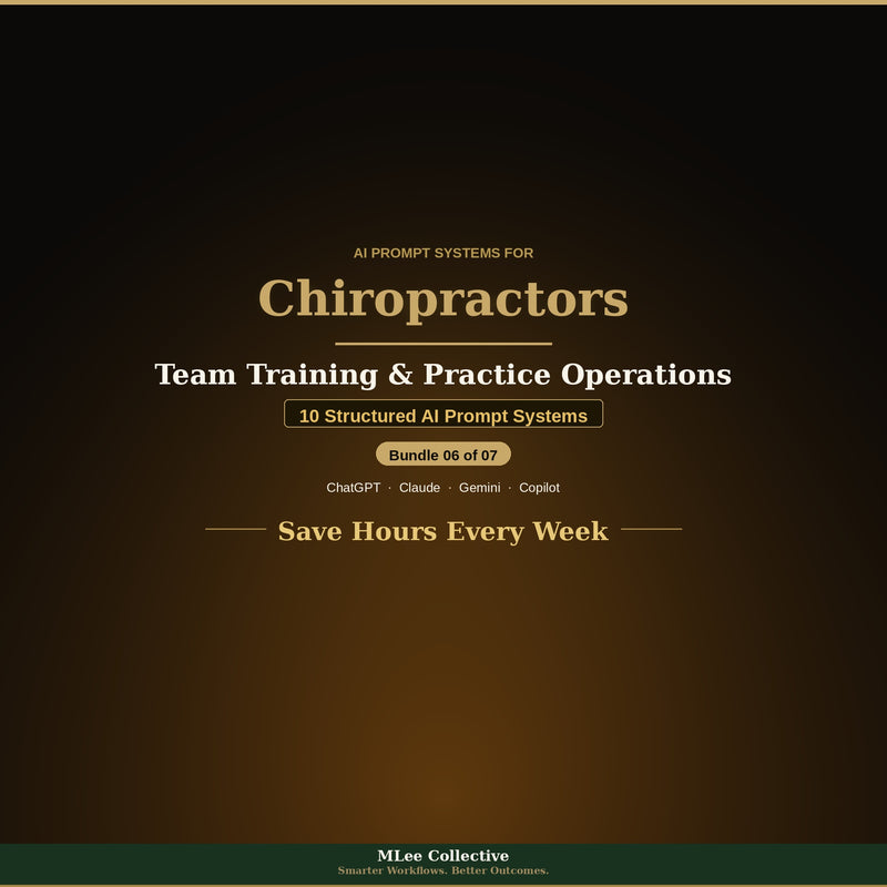 Chiropractors — Team Training & Practice Operations