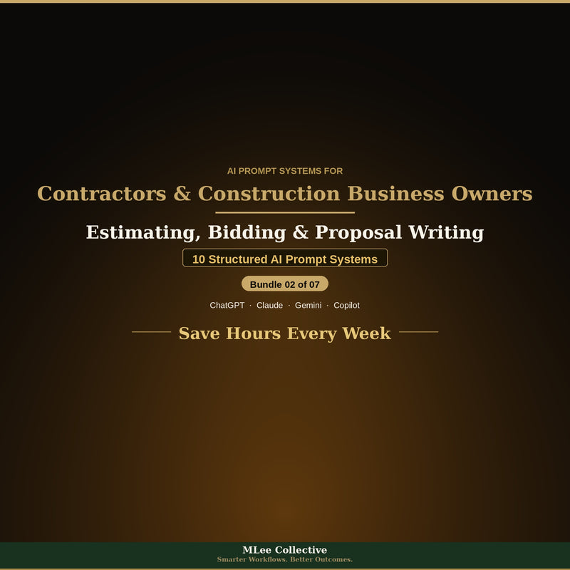 Contractors & Construction Business Owners — Estimating, Bidding & Proposal Writing