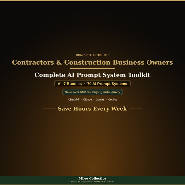 Contractors & Construction Business Owners — Complete AI Prompt System Mega Bundle