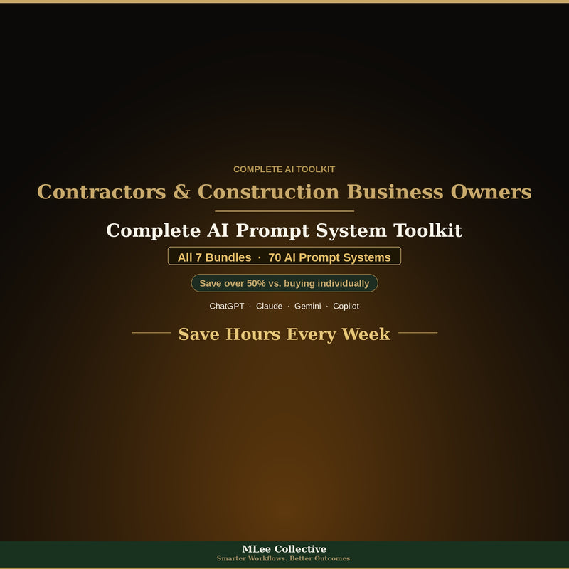 Contractors & Construction Business Owners — Complete AI Prompt System Mega Bundle