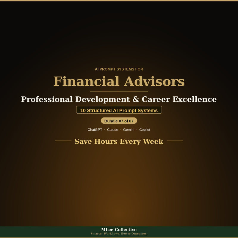 Financial Advisors & Wealth Managers — Professional Development & Career Excellence