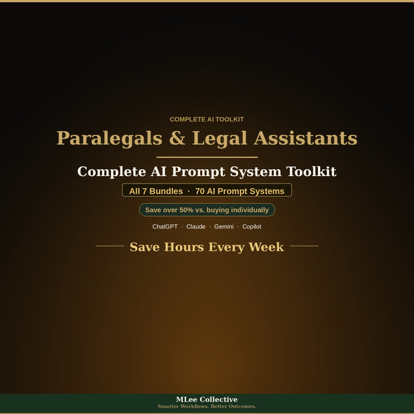 Paralegals & Legal Assistants — Complete AI Prompt System Mega Bundle
