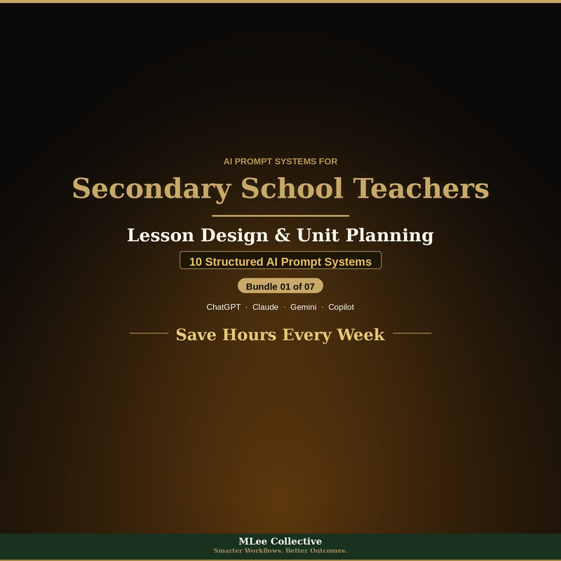 Secondary School Teachers — Lesson Design & Unit Planning