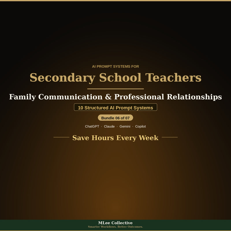 Secondary School Teachers — Family Communication & Professional Relationships