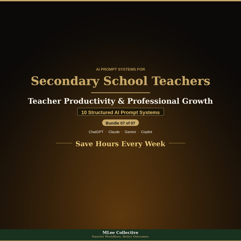 Secondary School Teachers — Teacher Productivity & Professional Growth