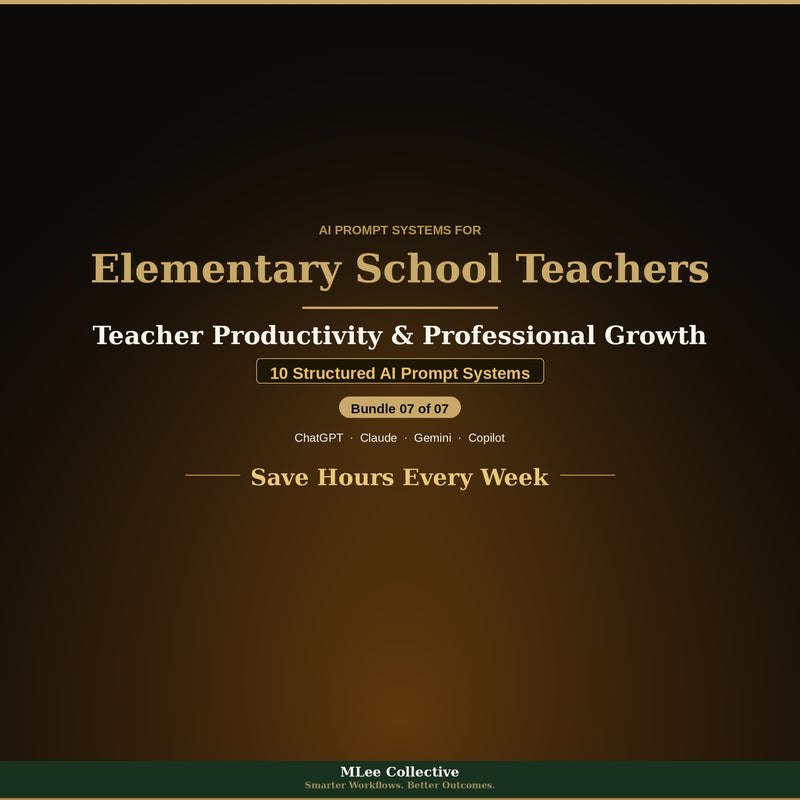 Elementary School Teachers — Teacher Productivity & Professional Growth